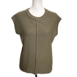 Amazon Army Green Cap Sleeve Sweater Vest, M